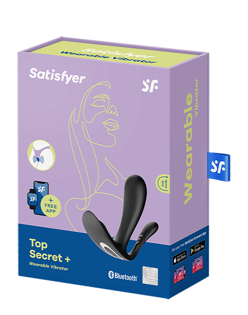 Vibromasseur Portable Top Secret + Noir avec App - Satisfyer