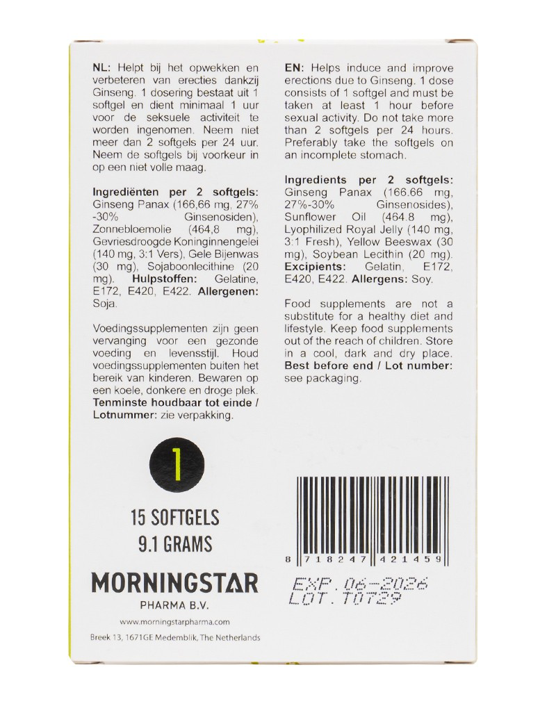 Sexual Stimulant for Men Superbia Seven Sins Master - Morningstar Pharma B.V.