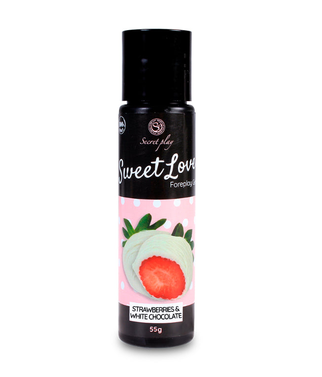 Gel Lubrifiant Comestible pour Préliminaires Fraise et Chocolat Blanc Sweet Love - Secret Play
