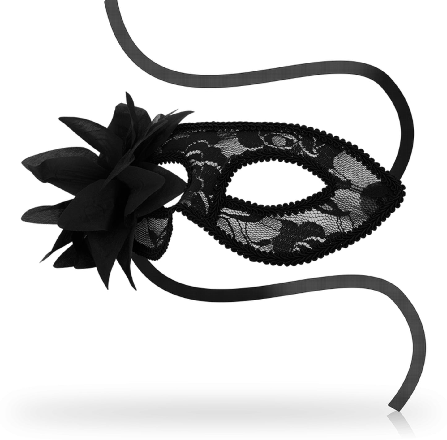 Masque en Dentelle et Fleur Noir - Ohmama !