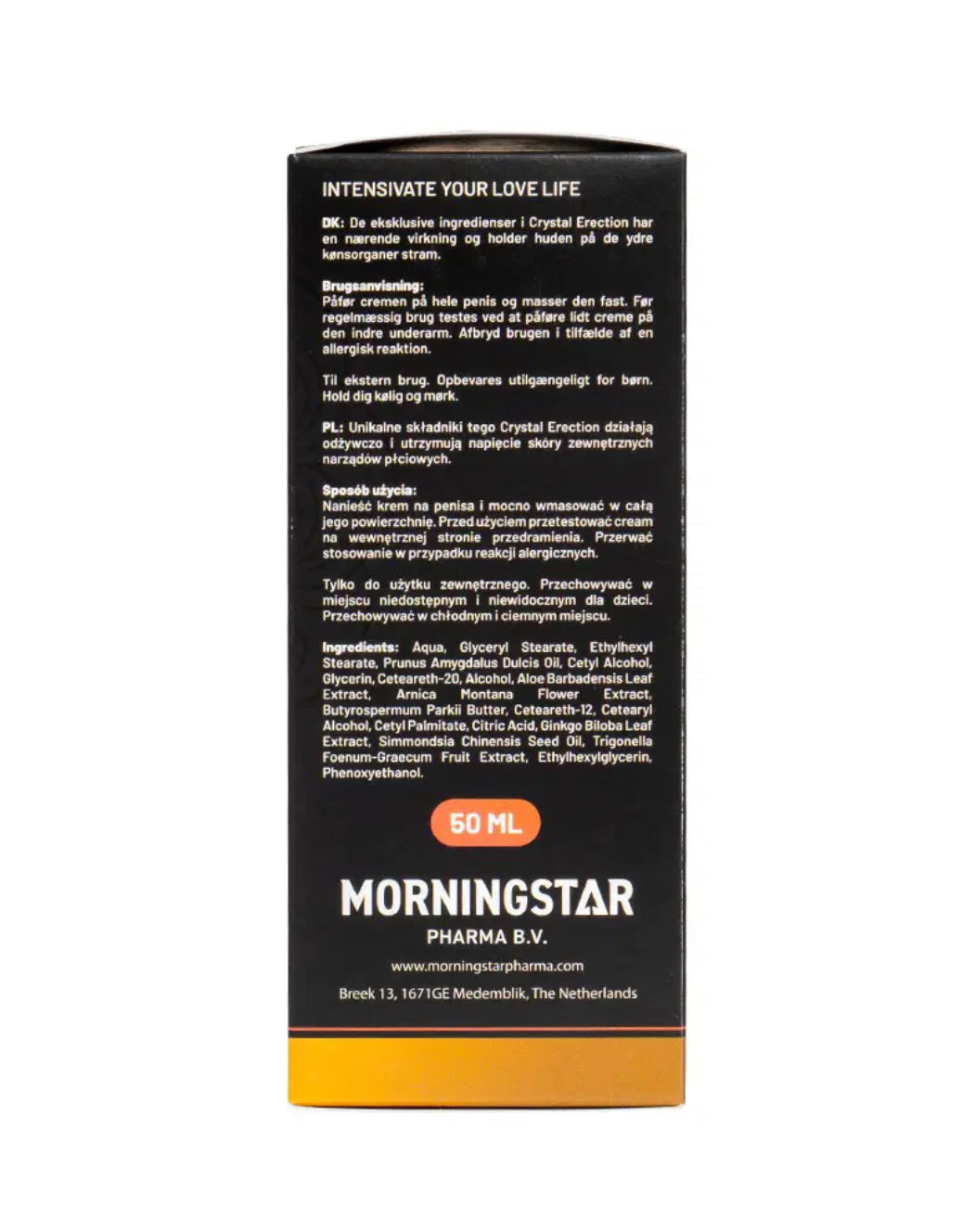 Stimulant Sexuel pour Homme Crème Crystal Erection- Pharma B.V