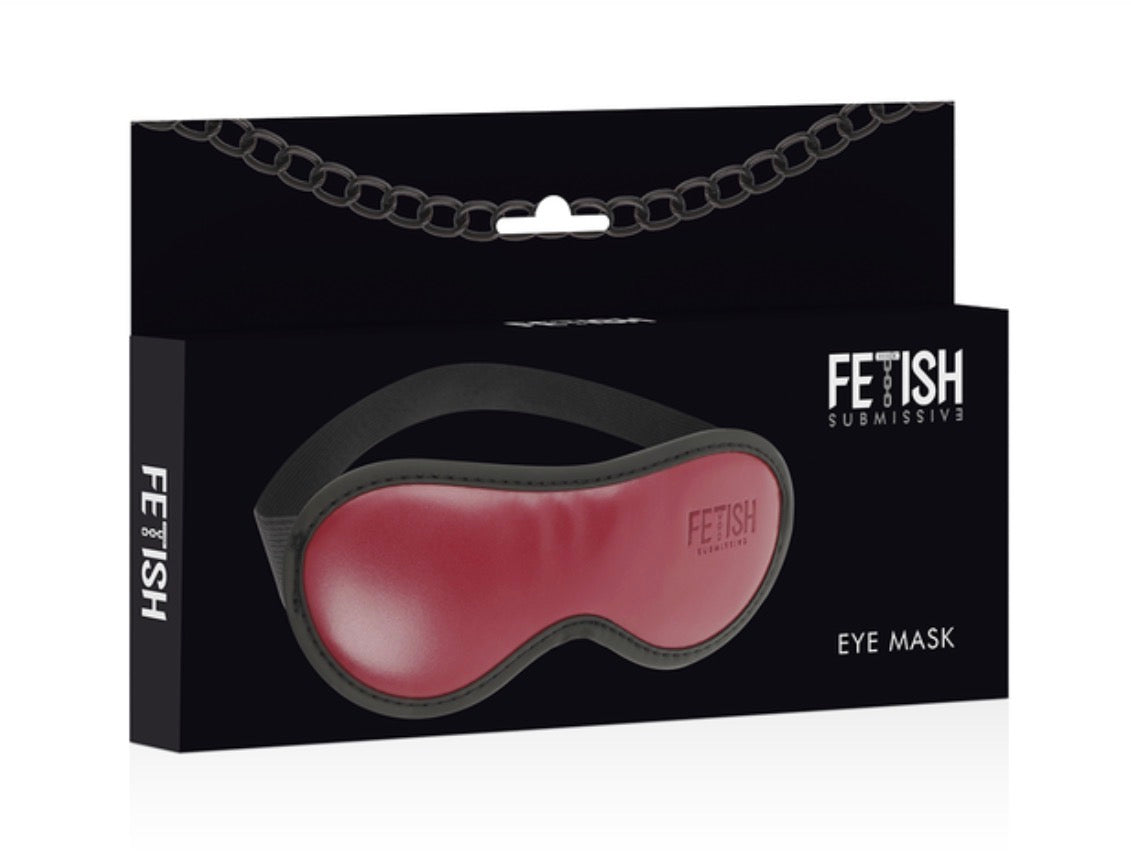Masque rouge bordeaux en cuir végan - Fetish Submissive