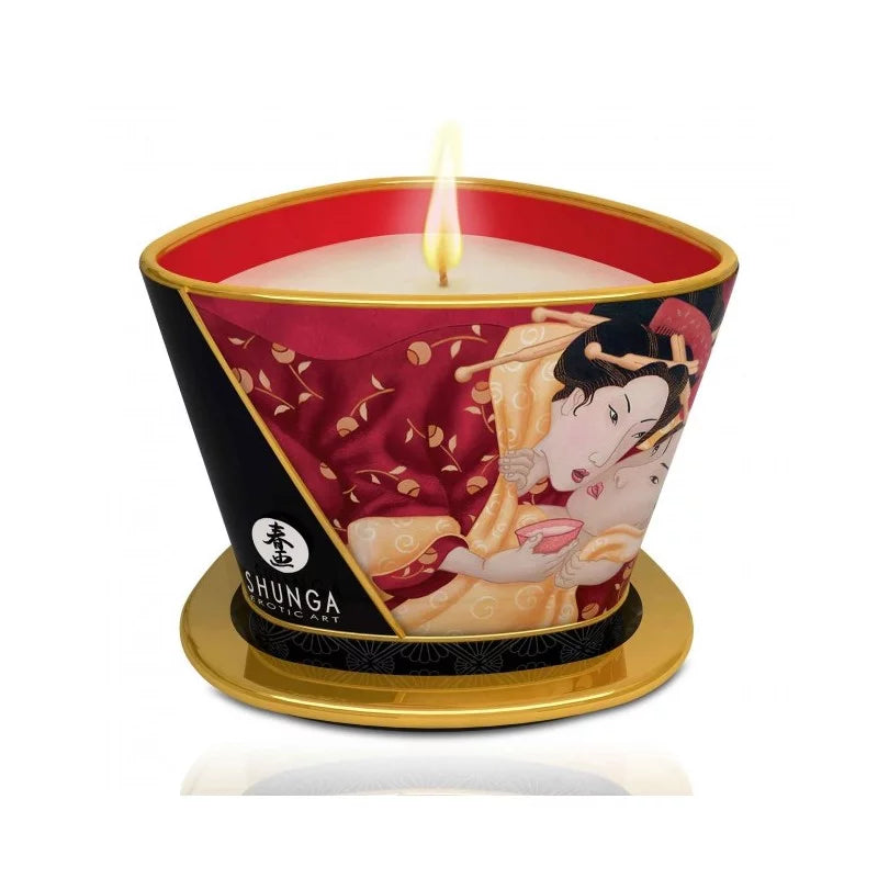Strawberry Sparkling Wine Massage Candle - Shunga