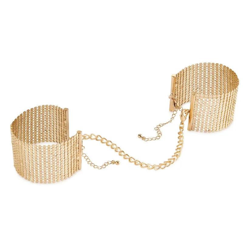 Gold Metallic Désir Bracelets / Handcuffs - Bijoux Indiscrets