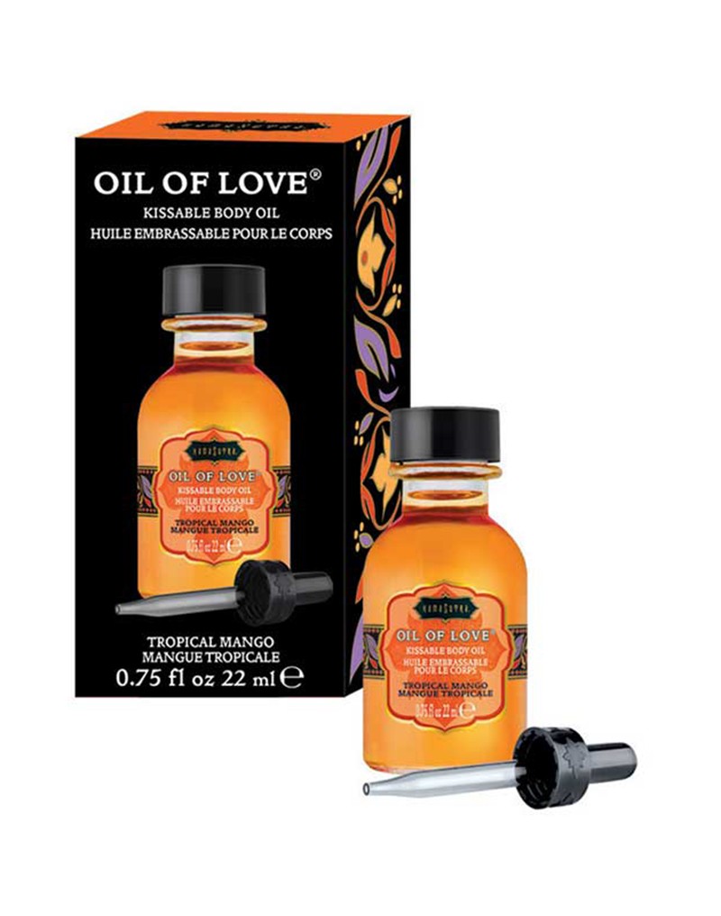 Huile de Massage Chauffante Comestible Oil Of Love Tropical Mango - Kama Sutra