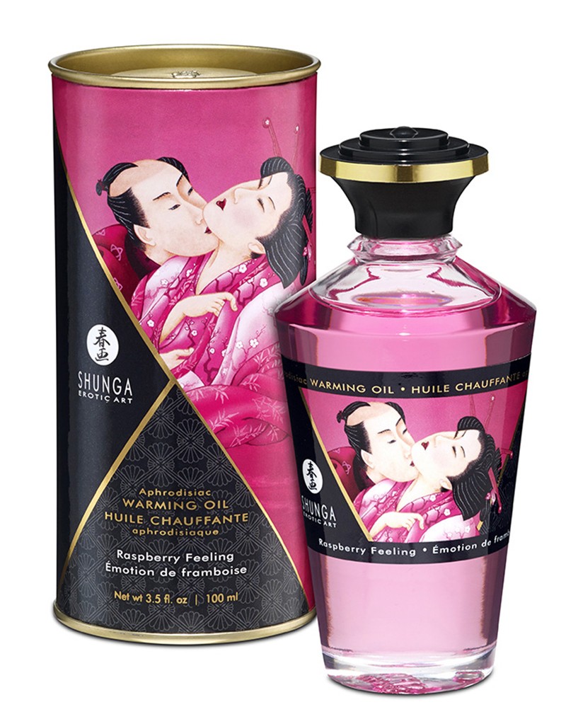 Huile de Massage Chauffante Comestible Raspberry Feeling - Shunga