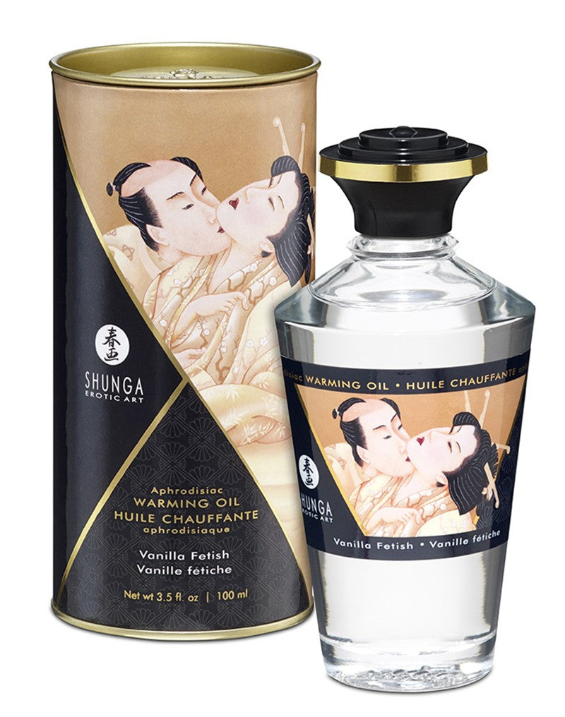 Huile de Massage Chauffante Comestible Vanilla Fetish - Shunga