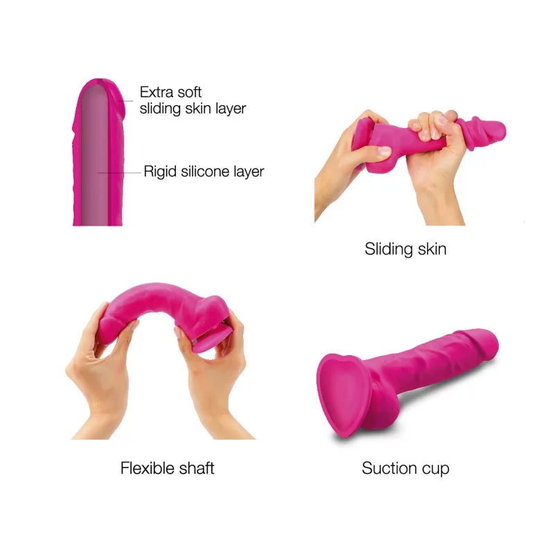 Realistic Sliding Skin Dildo S Pink - Strap-On-Me
