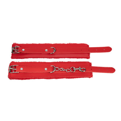 Menottes en Fourrure Rouges - TieMeUp