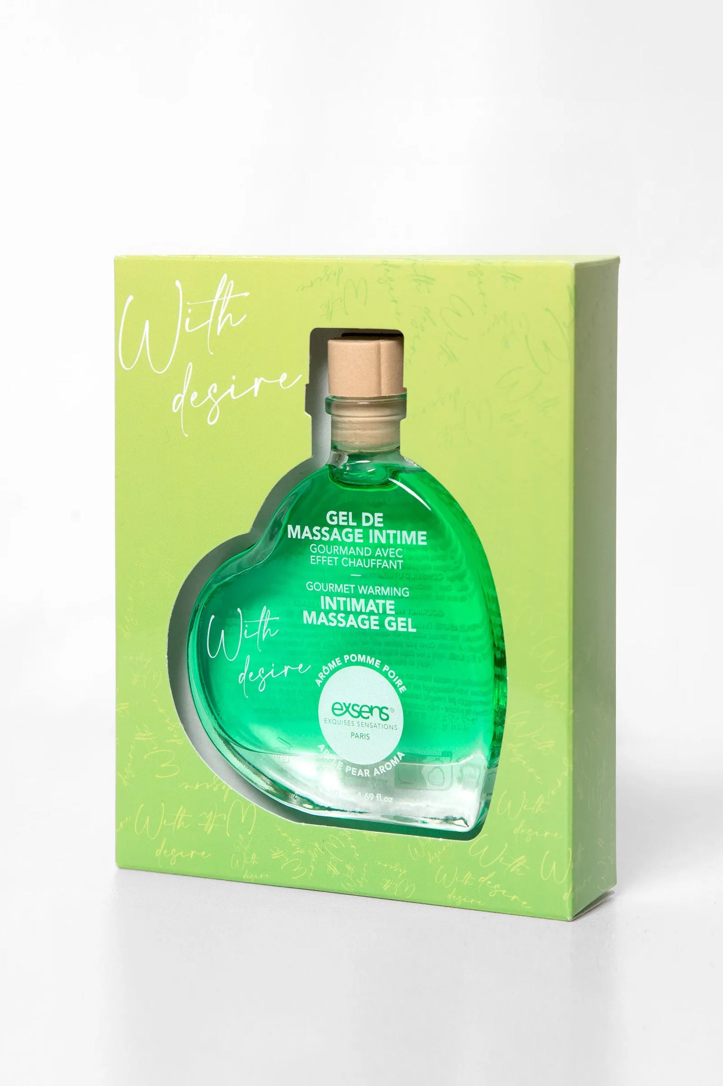 Gel de Massage Chauffant et Comestible Pomme Poir With Desire - Exsens