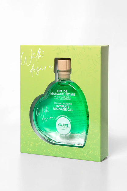 Gel de Massage Chauffant et Comestible Pomme Poir With Desire - Exsens