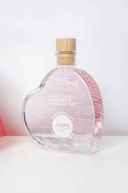 Gel de Massage Chauffant et Comestible Barbe à Papa With Passion - Exsens
