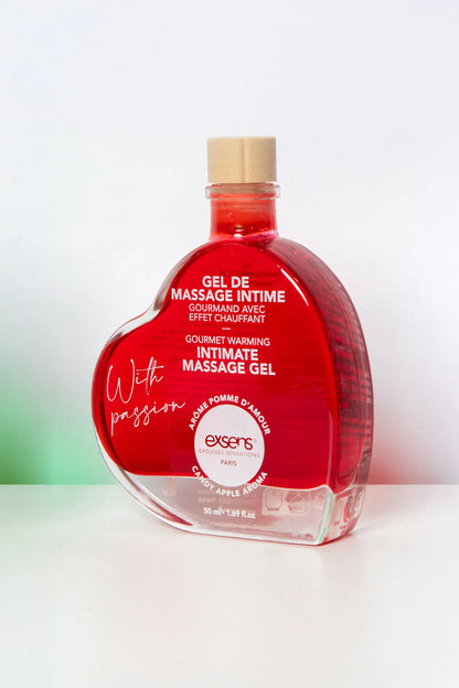 Gel de Massage Chauffant et Comestible à la Pomme d'Amour - Exsens