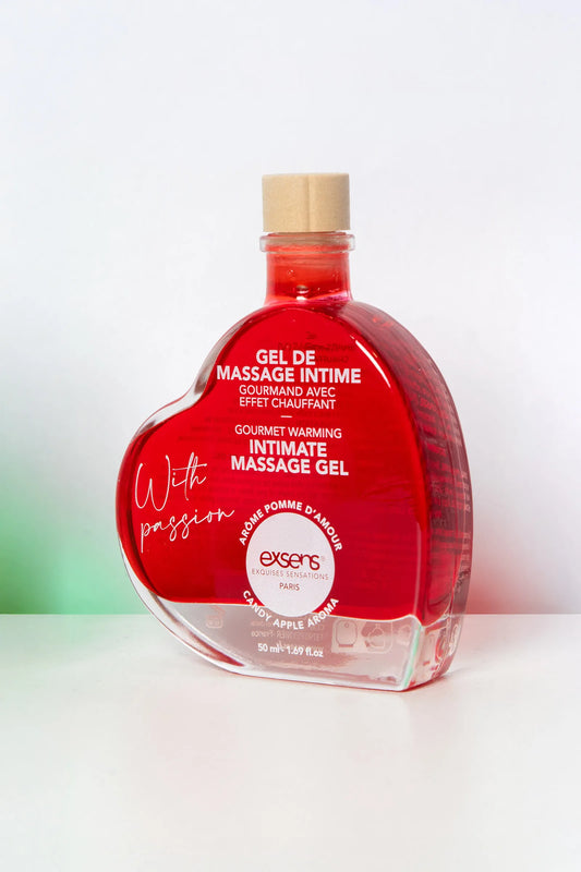 Gel de Massage Chauffant et Comestible à la Pomme d'Amour - Exsens