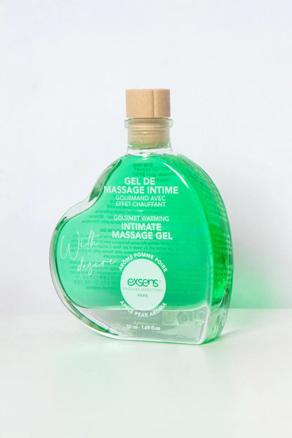 Gel de Massage Chauffant et Comestible Pomme Poir With Desire - Exsens