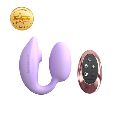 Stimulateur Clitoridien avec Flapping Technologie et Oeuf Vibrant WonderLover Viva Mauve avec Télécommande - Love To Love