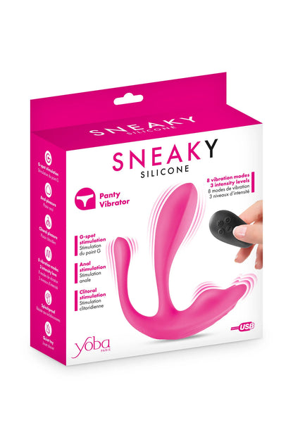 Vibromasseur Portable Point G, Clitoris et Anus avec Télécommande Sneaky - Yoba