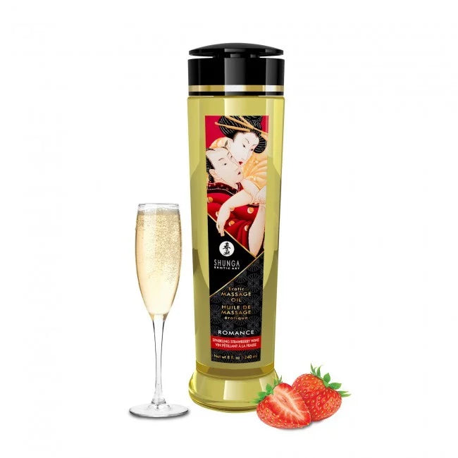 Huile de Massage Vin Pétillant à la Fraise – Shunga