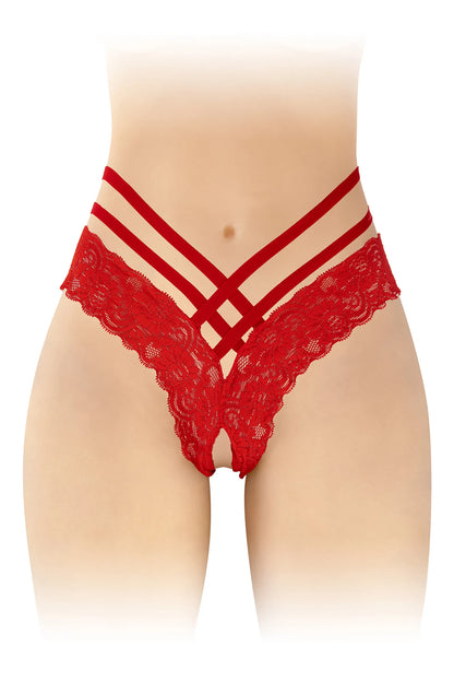 Tanga Ouvert Anne Rouge - Fashion Secret