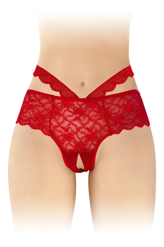 Culotte Ouverte Marie Rouge - Fashion Secret