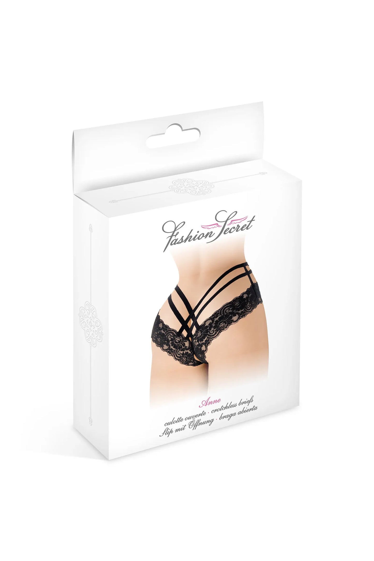 Tanga ouvert Anne Noir - Fashion Secret