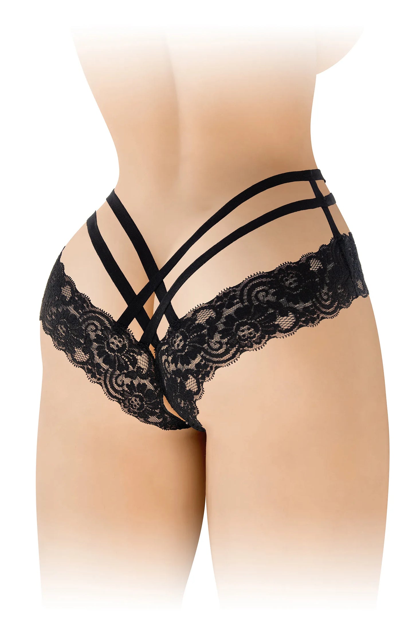 Tanga ouvert Anne Noir - Fashion Secret
