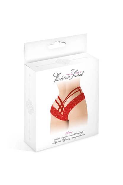 Tanga Ouvert Anne Rouge - Fashion Secret