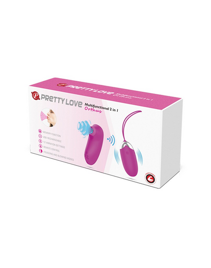 Orthus Air Pulse and Vibrating Egg with Remote Control - PrettyLove