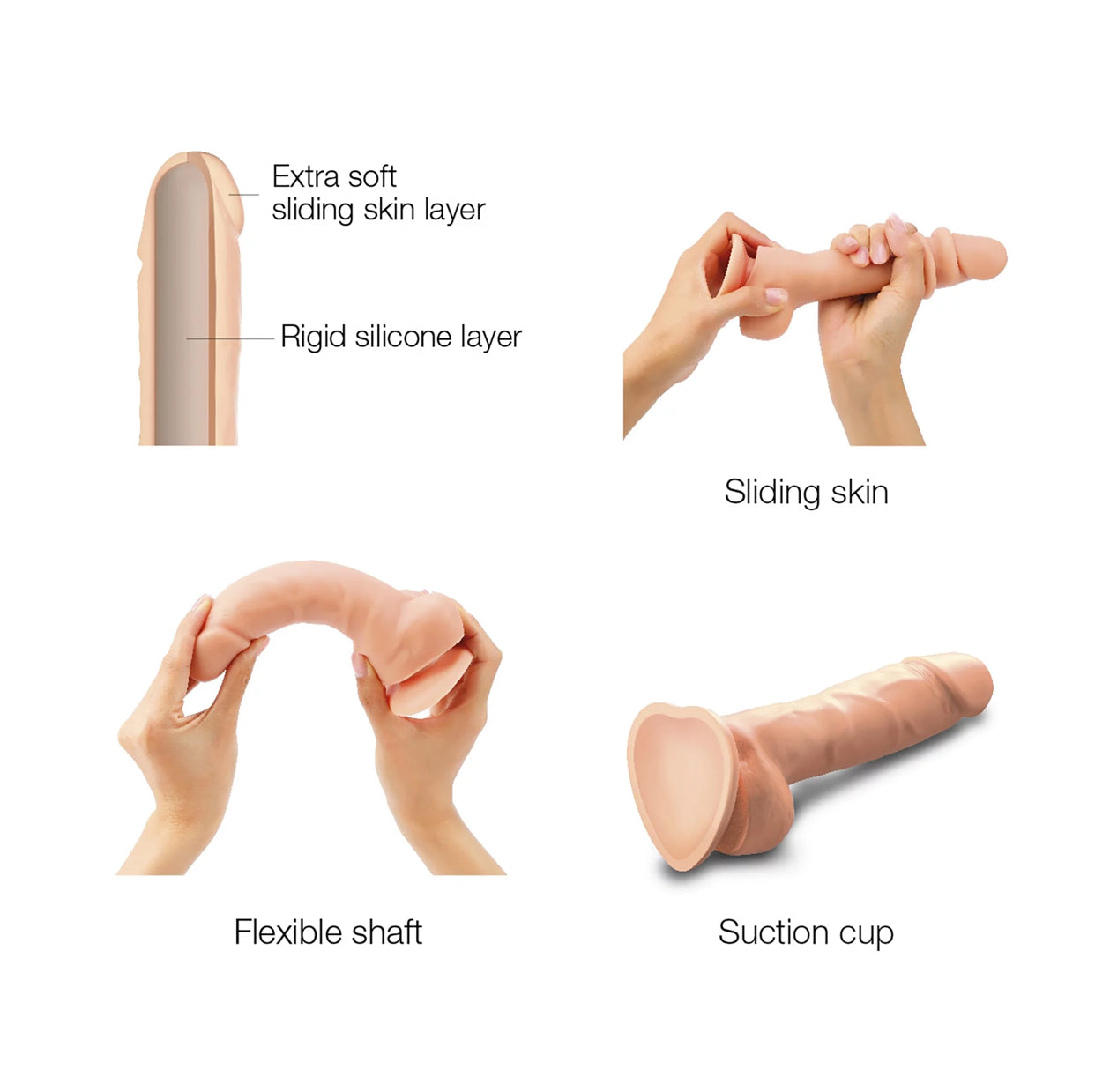 Dildo - Gode Sliding Skin Réaliste XXL - Strap-On-Me