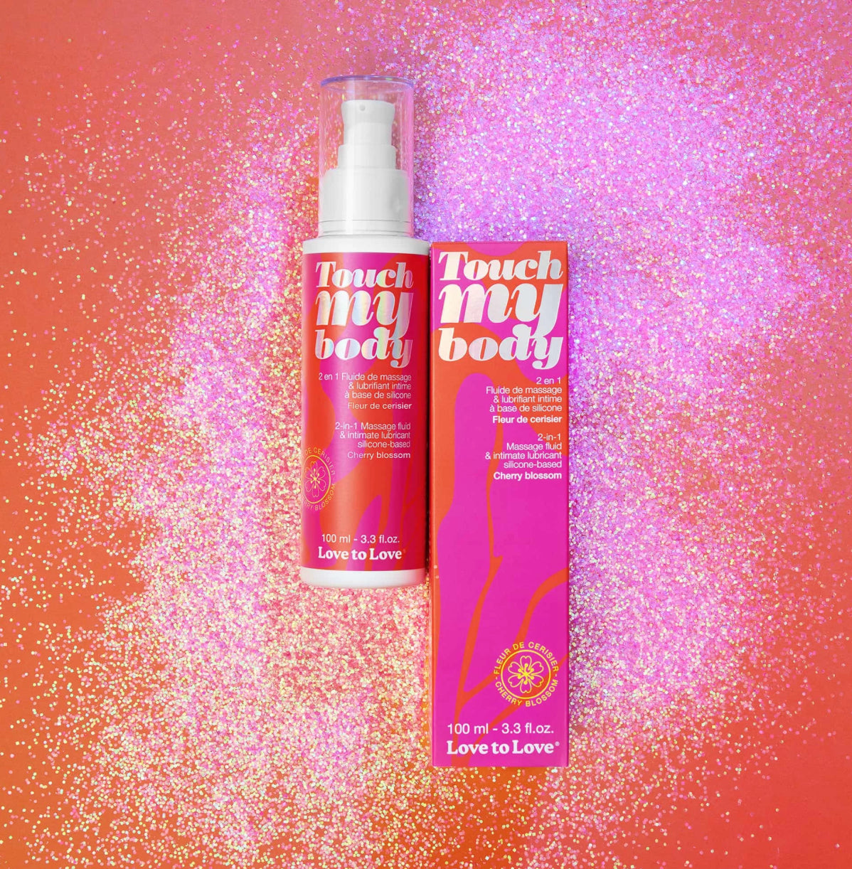 Fluide de  Massage et Lubrifiant intime Silicone Touch My Body Fleur de Cerisier - Love To Love