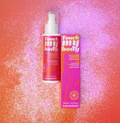 Fluide de  Massage et Lubrifiant intime Silicone Touch My Body Fleur de Cerisier - Love To Love