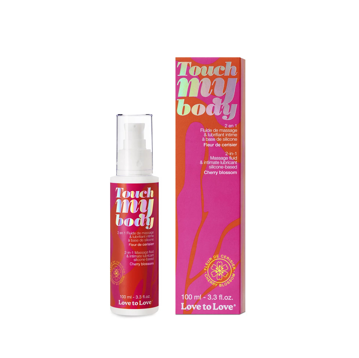 Fluide de  Massage et Lubrifiant intime Silicone Touch My Body Fleur de Cerisier - Love To Love