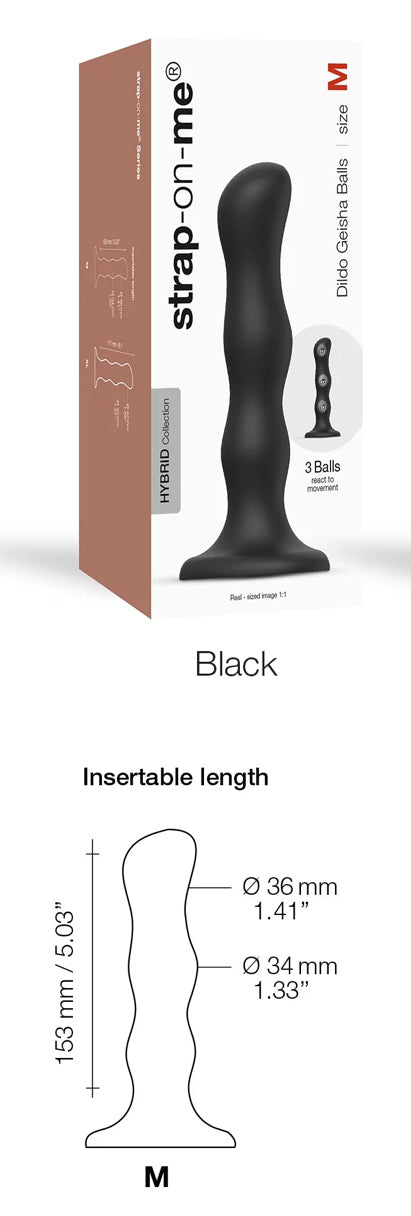 Dildo - Gode Geisha Balls Noir M - Strap-on-me