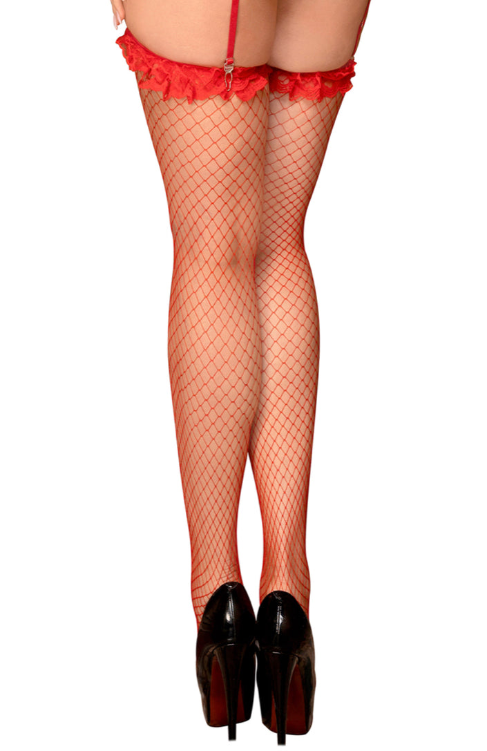 Bas résilles avec jarretières rouges - Paris Hollywood