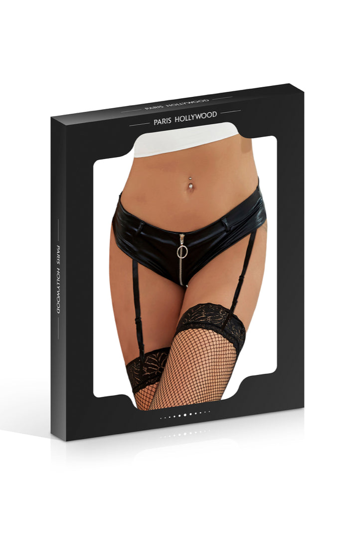 Tanga porte-jarretelles avec fermeture éclair - Paris Hollywood