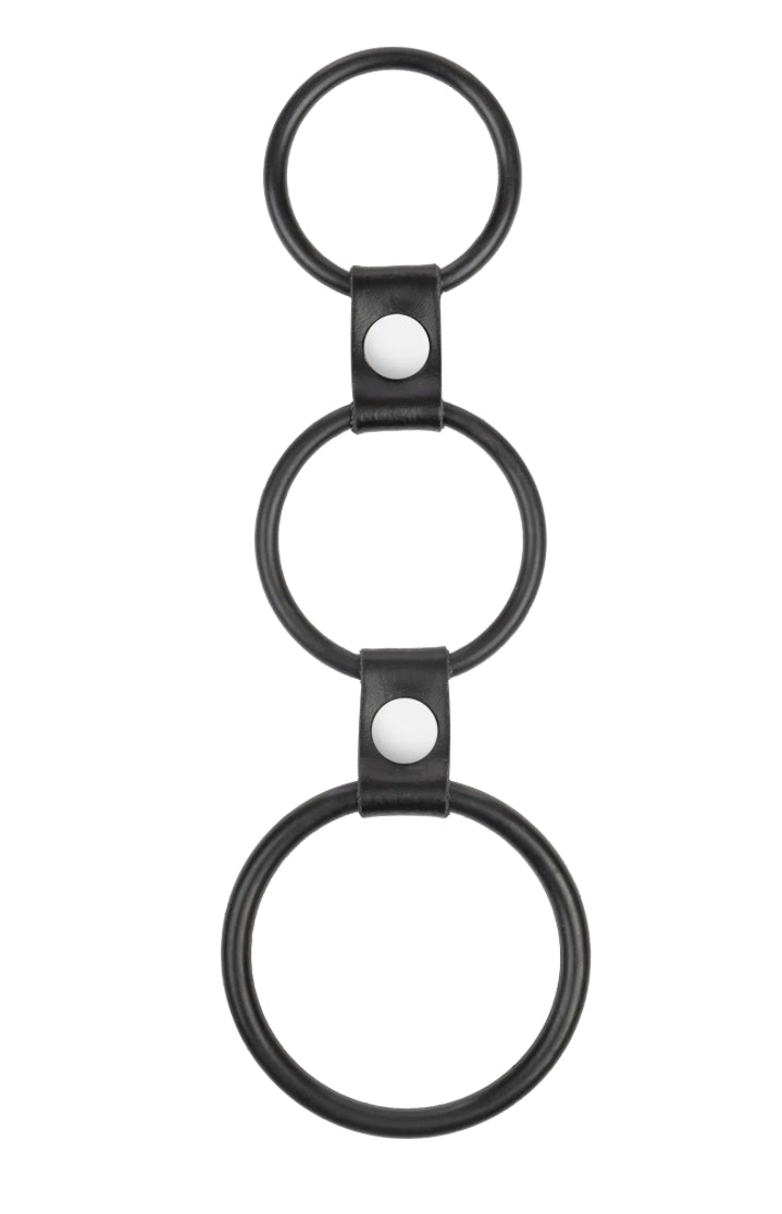 Triple Cockring Rubber Noir - Rimba Bondage Play