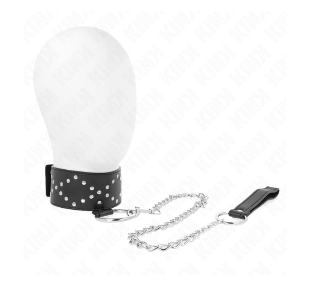Collier avec clous et Laisse - Kink