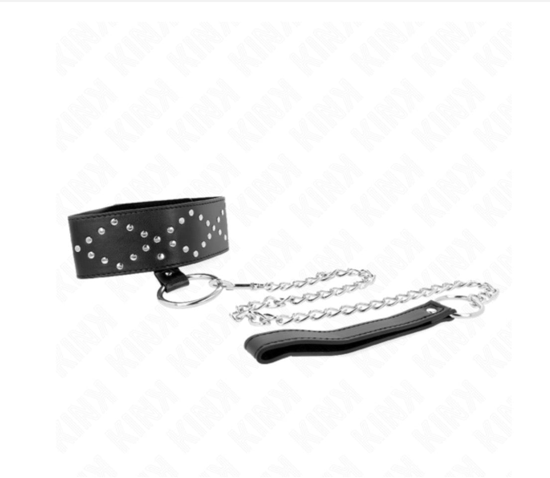Collier avec clous et Laisse - Kink
