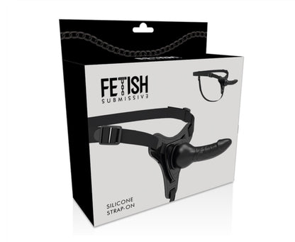 Harnais - Strap-on avec dildo en silicone noir - Fetish Submissive