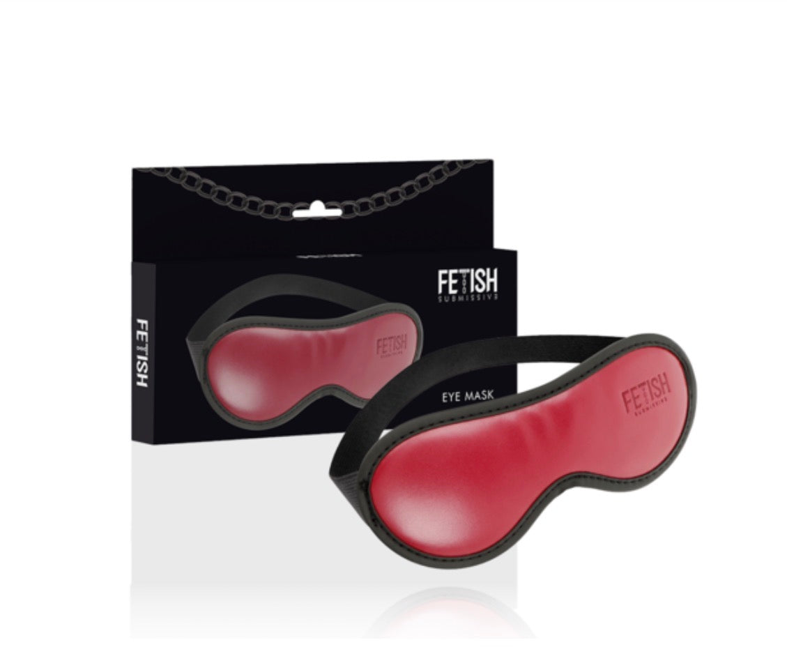 Masque rouge bordeaux en cuir végan - Fetish Submissive