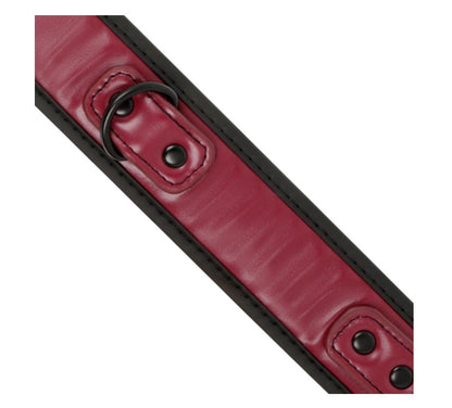 Collier et laisse rouge bordeaux - Fetish Submissive