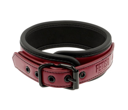 Collier et laisse rouge bordeaux - Fetish Submissive