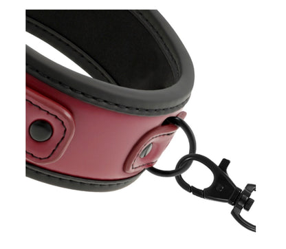 Collier et laisse rouge bordeaux - Fetish Submissive