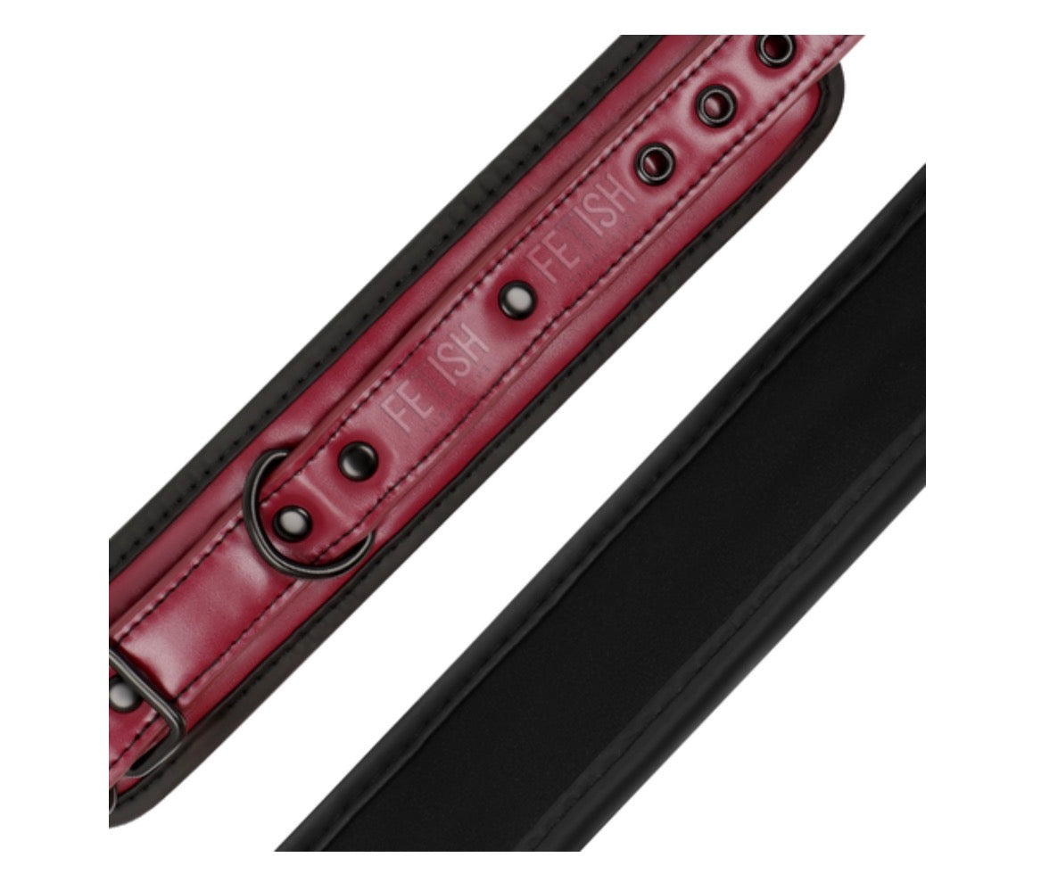 Menottes rouge bordeaux en cuir végan - Fetish Submissive