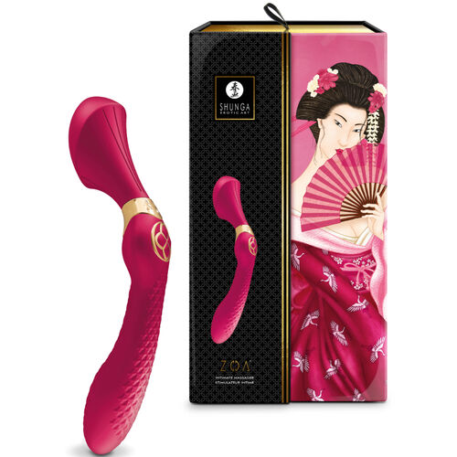 Vibromasseur et Stimulateur clitoridien 2 en 1 Zoa Fuchsia – Shunga