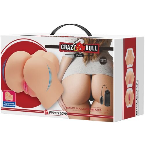 Masturbateur Réaliste Vibrant Vagin et Anus Hailey - Crazy Bull