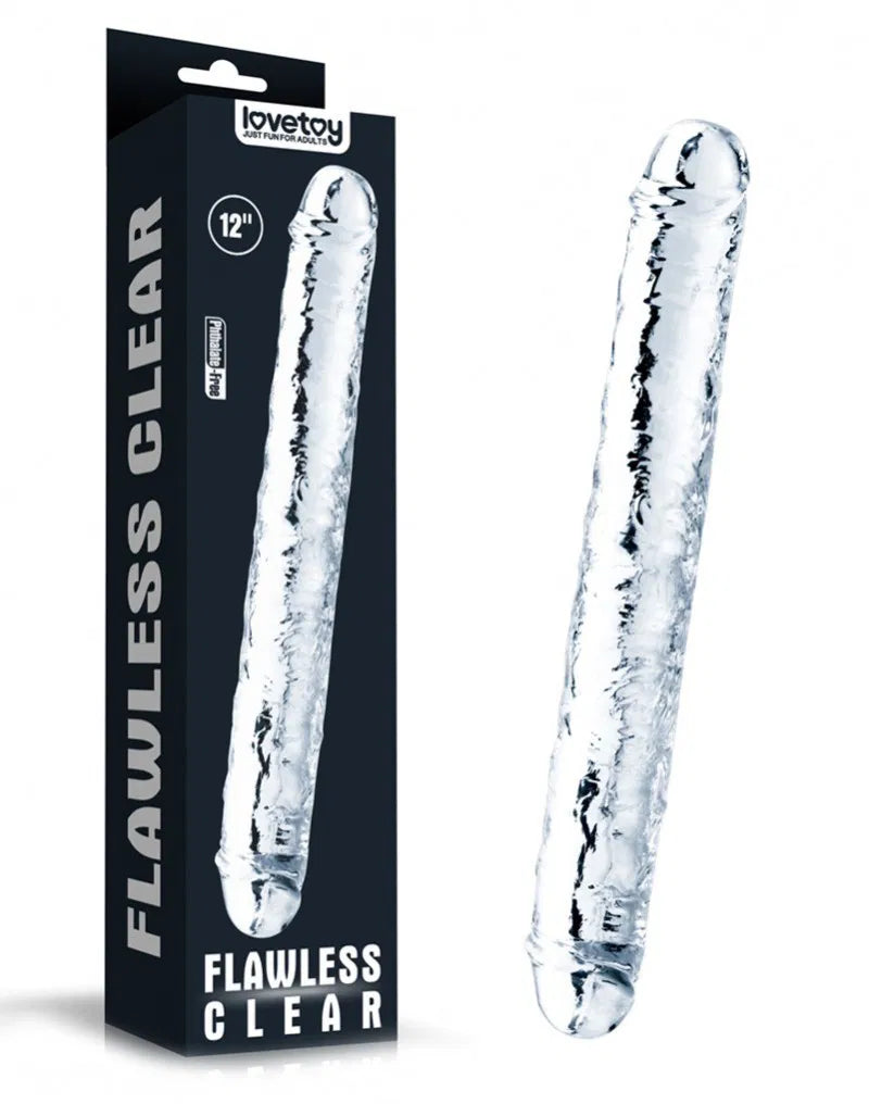 Gode - Dildo à Double Extrémité Transparent Flawless Clear - LoveToy