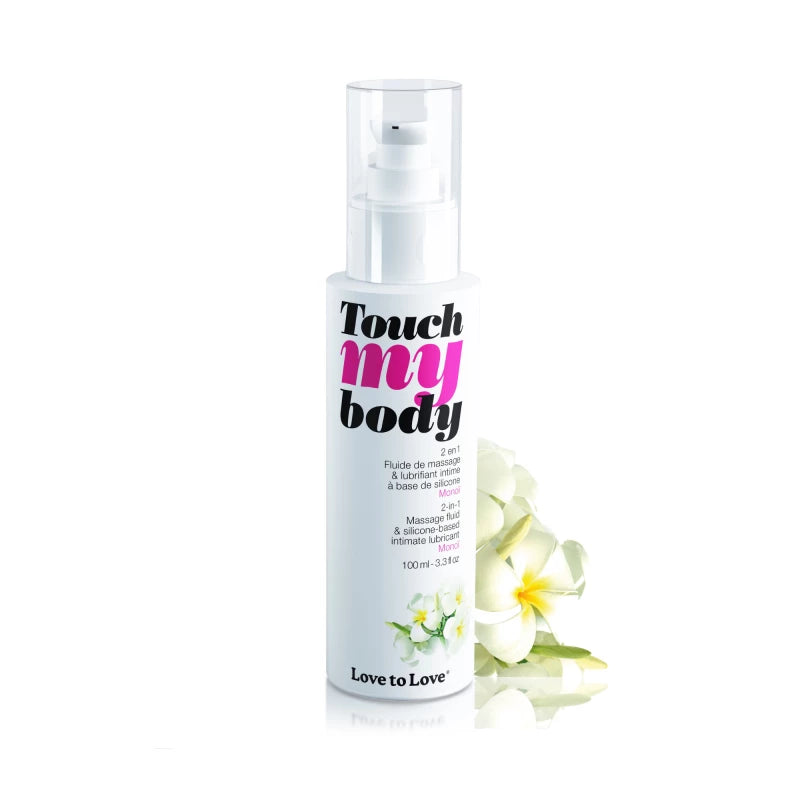 Huile de massage et lubrifiant Silicone Touch My Body parfum Monoï - Love to Love