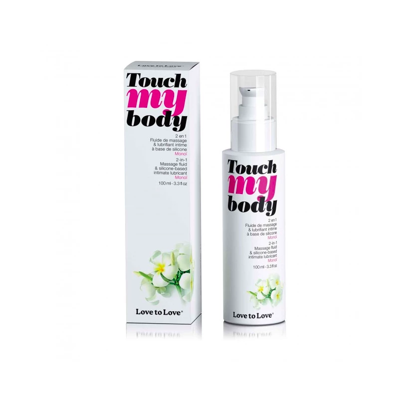 Huile de massage et lubrifiant Silicone Touch My Body parfum Monoï - Love to Love